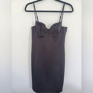 NWT H&M black satin bustier dress